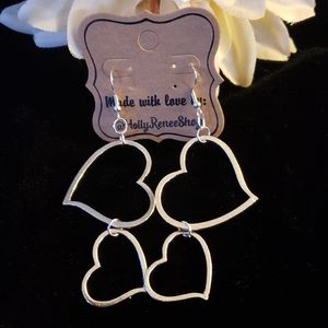Cute long Dangle Open Heart Earrings